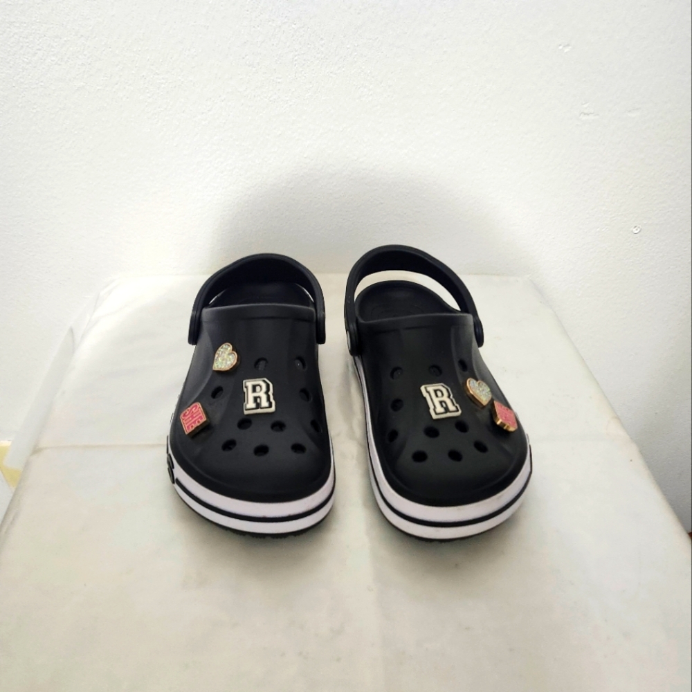 CROCS Black Sandals with Adjustable Straps and Cushioned Sole